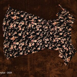 Floral Black Off-Shoulder Women's Top